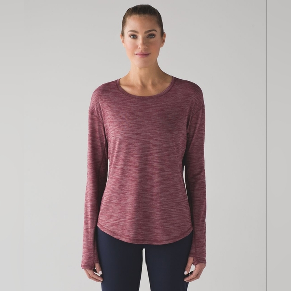 lululemon athletica Tops - GUC Lululemon Athletica Lost in Pace Long Sleeve Heathered Deep Rouge Size 12